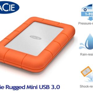 LaCie Rugged 1 TB USB 3.0 Mini Disk Portable Hard Drive 301558