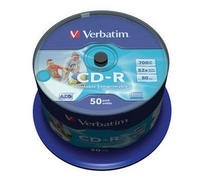 CD-R Printable Spindle 50 Pack (700mb, 52x Speed)