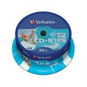 CD-R Printable Spindle 25 Pack (700mb, 52x Speed)