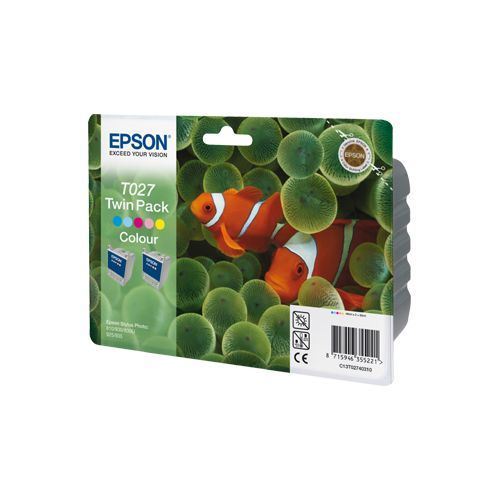 T027 Colour Ink Cartridge Twin Pack (2x 46ml)