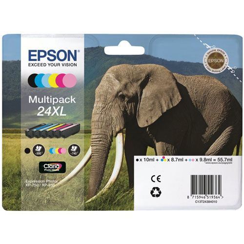 Expression Photo XP-850 T2438 24XL Ink Multipack (10ml K + 8ml CMY)