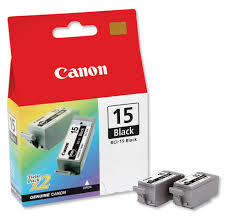 Bubble Jet i80 BCI-15BK Black Ink Cartridges Twin Pack (2x 80 pages*)