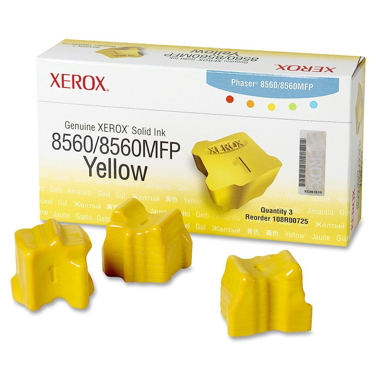Phaser 8560 Solid Ink Yellow (3 sticks - 3,000 pages*)