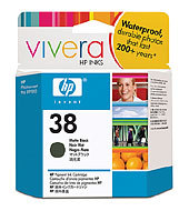 HP 38 Matte Black Pigment Ink Cartridge (C9412A)