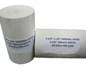 B & A Computer 50 Thermal Receipt Paper Rolls, 3-1/8 Inch x 119 Feet