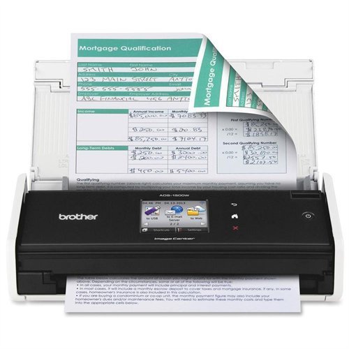 Brother ADS1500W Compact Color Desktop Scanner with Duplex and Web Connectivity