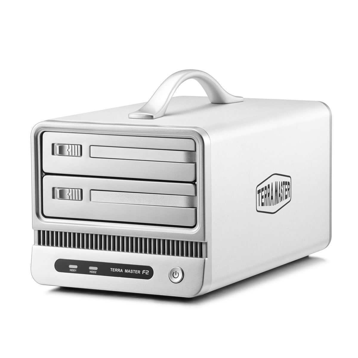 TerraMaster NAS 1.6GHz/512MB Network Storage F2-NAS2 Cloud Storage 2 Bays NAS Server RAID Storage All-Aluminum Built Case for Small Business and Home (Diskless)