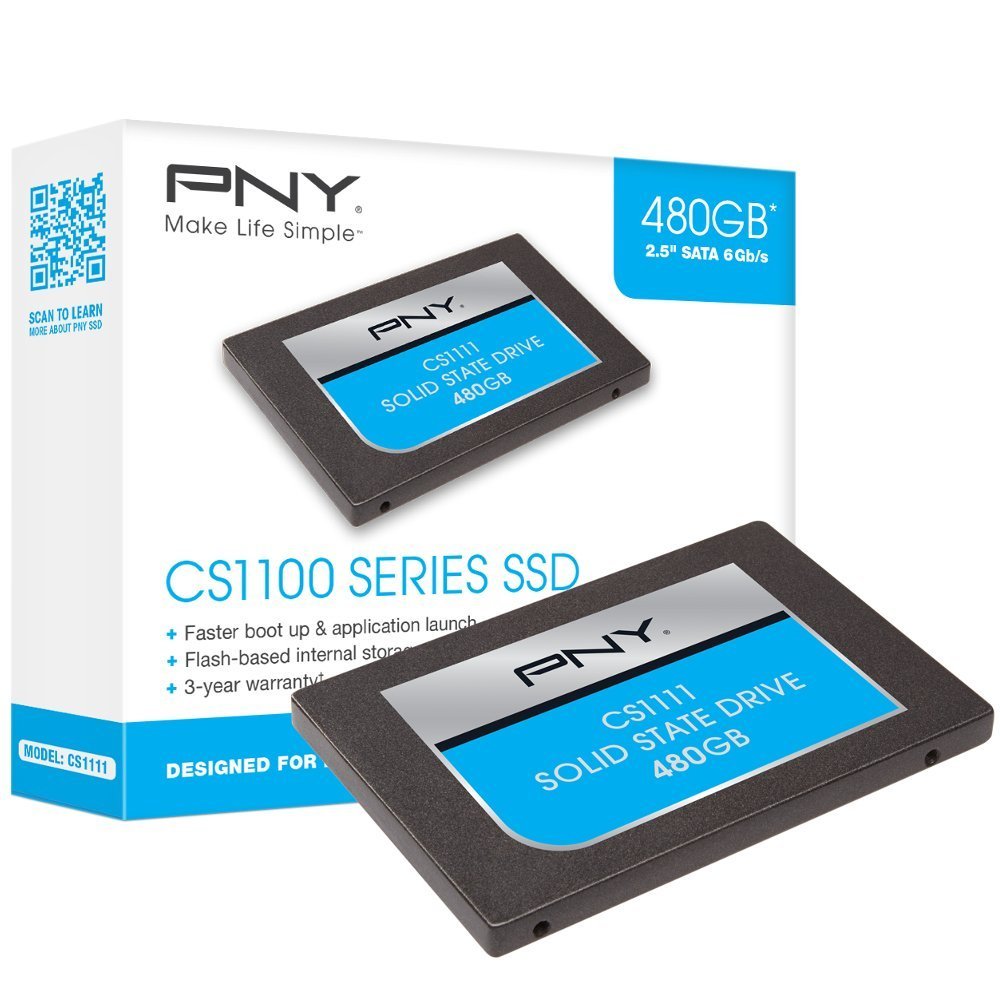 PNY 480GB CS1111 internal 2.5 inch SATA III Value Solid State Drive (SSD7CS1111-480-RB)