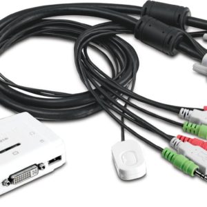 TRENDnet 2-Port DVI USB Type A KVM Switch and Cable Kit with Audio