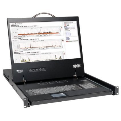 Tripp Lite B040-008-19 8 Port VGA KVM Console w 19in LCD Monitor Keyboard Touchpad