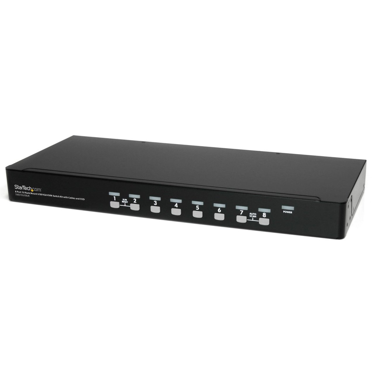 StarTech.com 8 Port 1U Rack Mount USB KVM Switch Kit with OSD and Cables (SV831DUSBUK)