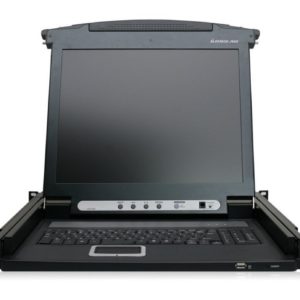 IOGEAR 1-Port Integrated KVM Console with 17 Inch TFT LCD Active Matrix Monitor, Keyboard and Touchpad GCL1800 (Black)