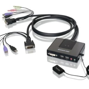 IOGEAR 2-Port Dual-Link DVI Cable KVM with Audio (GCS982U)