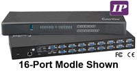 CyberView 8-Port, Single User USB KVM-over-IP Switch w/ USB Hub & Cables
