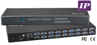 CyberView 16-Port, Single User USB KVM-over-IP Switch w/ USB Hub & Cables