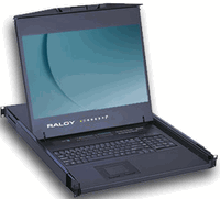 Raloy 1U 19" Widescreen LCD Keyboard Drawer w/ 2-Console, 16-Port IP KVM