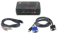 Avocent SwitchView 2-Port USB KVM Switch w/ Cables