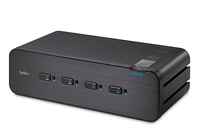 Belkin Secure Quad-Monitor 4 Port KVM Switch, 4K DisplayPort / DVI