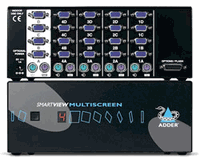 Adder SmartView MultiScreen 4 port Quad Head KVM switch