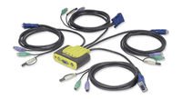 IOGEAR 4-Port VGA PS/2 KVM Switch w/Audio & Built In Cables