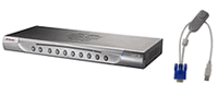 Raritan MasterConsole 8 Port CAT 5 KVM Switch w/ 8 USB CIMs