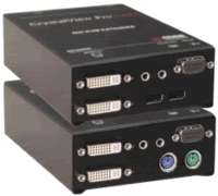 Rose CrystalView DVI Digital Singlemode Fiber KVM Extender, Dual Video, DVI, PS/2