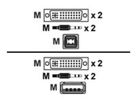 Avocent USB Keyboard & Mouse, Dual Head DVI-I Video Cable w/ Audio, 12ft