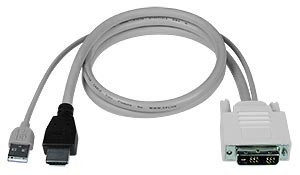 NTI 10ft DVI-D Male + USB Type A Male to HDMI-A Male Interface Cable