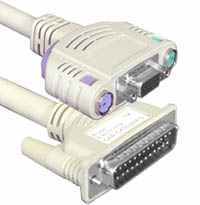 Rose Electronics CAB-CX0606M020 ULTRACABLE - PC VGA / PS2 KM SWITCH TO KVM, COAX - HIGH RESOLUTION20 FT, DB25M