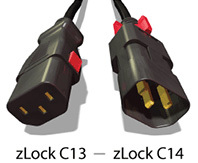 ZOINT zLock Dual - Locking C14 to Locking C13 Power Cord - 1.7ft Black (17/3 Gauge)