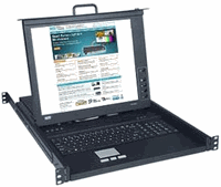 NTI 17" Rackmount KVM Drawer / 4-Port USB VGA KVM Switch - CAC