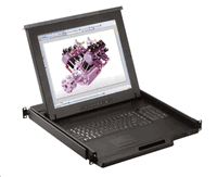 Cyberview 1U 17" Rack Mount Monitor Keyboard Drawer w/ 16-Port IP KVM Switch
