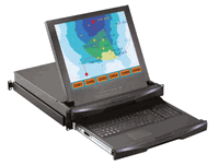 Cyberview 2U 17" Monitor & Keyboard Drawer, Short-depth, w/ 2-Console 8-Port IP KVM Switch