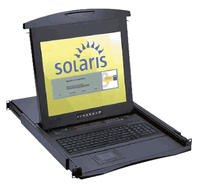 Cyberview 1U 17" Rack Mount LCD Sun Keyboard Drawer w/ 2-Console 32-Port CAT6 IP KVM