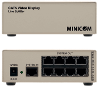 Minicom Digital Signage CAT5 Video Display 8-Port Line Splitter