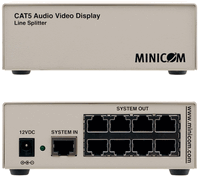 Minicom Digital Signage Cat5 Audio Video Display Line Splitter
