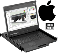 Raloy 1U 17" HD (1080p) LED Monitor & Mac Style Keyboard Drawer