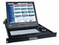 NTI Rackmount 17" KVM Drawer with Mouse and SUN PC KVM Matrix Switch