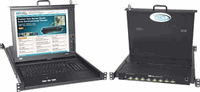NTI Rackmount LCD Drawer w/ 8-port High Density USB KVM - CAC Reader Compatible