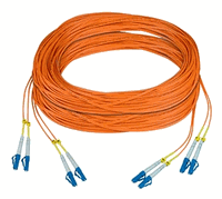 NTI Two duplex 50-micron fiber cable with LC connectors both ends, 100 meters