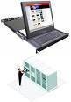Rose Electronics RackView, 1U 15" LCD KVM Drawer PS/2 Keyboard + Trackball