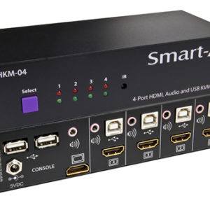 SmartAVI 4-Port HDMI/USB2.0/Audio KVM Switch. Includes: HKM-04 and PS5VD4A