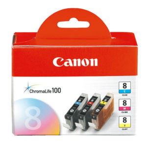 CLI-8 Cyan, Magenta & Yellow 3 Ink Pack