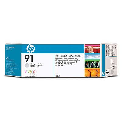 HP 91 775-ml Pigment Light Grey Ink Cartridge C9466A Z 6100 Seri