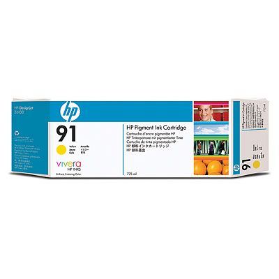 HP 91 775-ml Pigment Yellow Ink Cartridge C9469A Z 6100