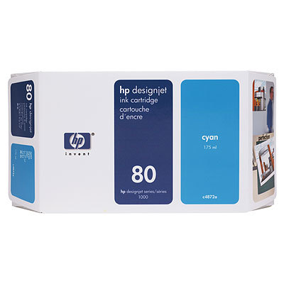 HP 80 350-ml Cyan Ink Cartridge C4846A Designjet 1000 series