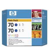 HP 70 2-pack 130-ml Blue Ink Cartridges CB349A