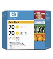 HP 70 2-pack 130-ml Yellow Ink Cartridges CB345A