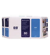 HP 80 Value Pack 350-ml Cyan Ink Cartridge and Printhead C4891A