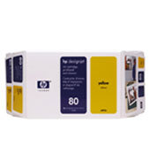 HP 80  350-ml Yellow Ink Cartridge and Printhead C4893A